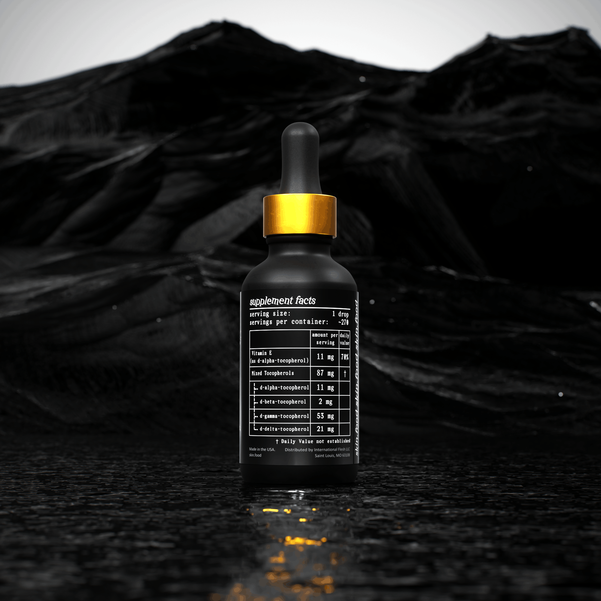 E Complete supplement facts bottle panel